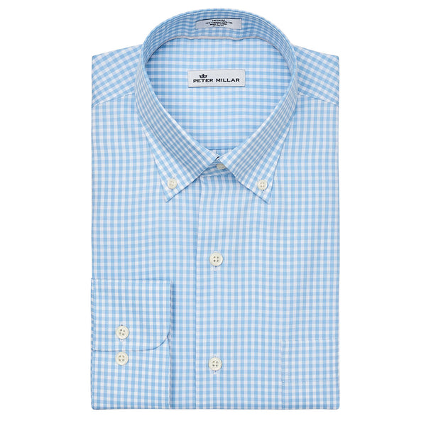 Peter Millar Men’s Cottage Blue Crown Soft Gingham Shirt