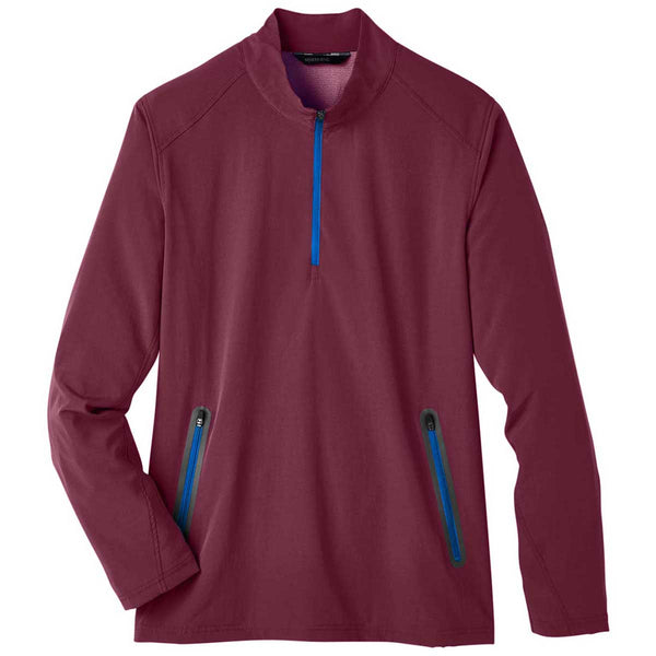 North End Men’s Burgundy/Olympic Blue Quest Stretch Quarter-Zip