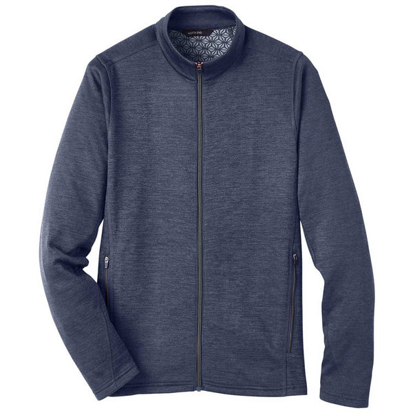 North End Men’s Classic Navy Heather/Carbon Flux 2.0 Full-Zip Jacket