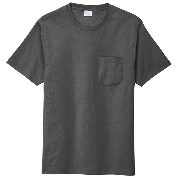 Port & Company Coal Grey Bouncer Pocket Tee