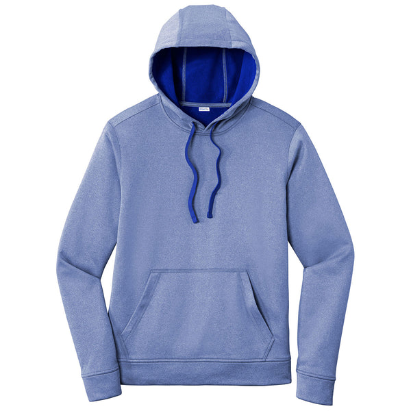 Sport-Tek Men’s True Royal Heather PosiCharge Sport-Wick Heather Fleece Hooded Pullover