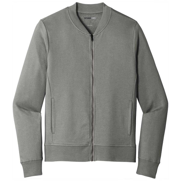 Sport-Tek Men’s Grey Concrete Lightweight French Terry Bomber