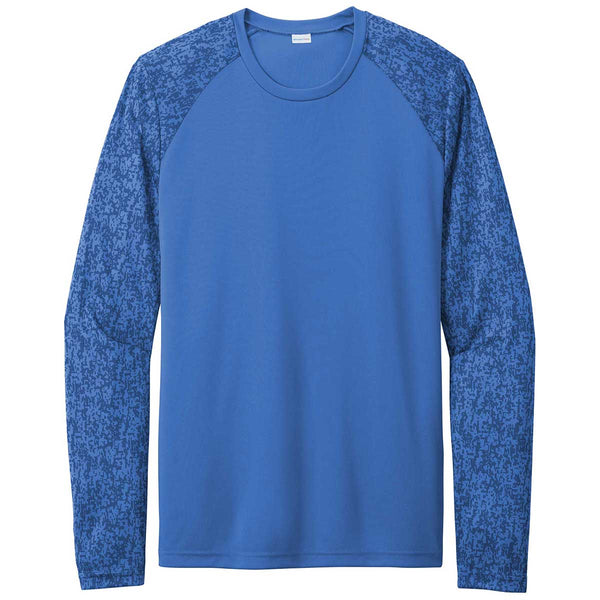 Sport-Tek Men’s True Royal PosiCharge Digi Camo Long Sleeve Tee