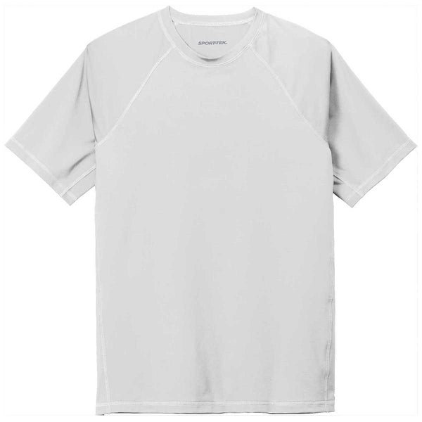 Sport-Tek Men’s White Short Sleeve Rashguard Tee