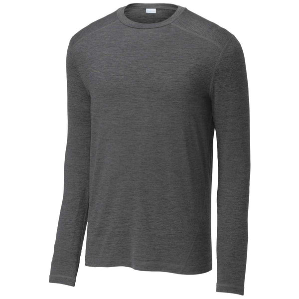 Sport-Tek Men’s Graphite Heather Exchange 1.5 Long Sleeve Crew