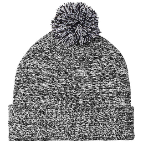 Sport-Tek Grey Heather Heather Pom Pom Beanie