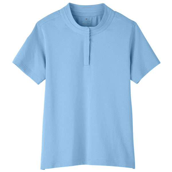 UltraClub Women’s Columbia Blue Lakeshore Stretch Cotton Performance Polo