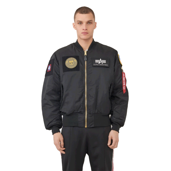 Alpha Industries Men’s Black MA-1 Flex Bomber Jacket